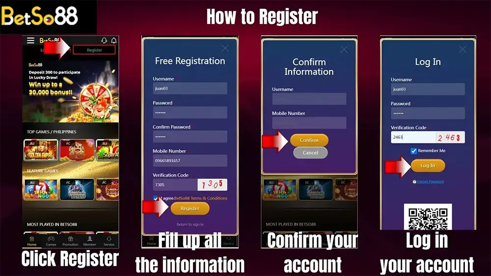 How to register betso88 online casino and get free bonus